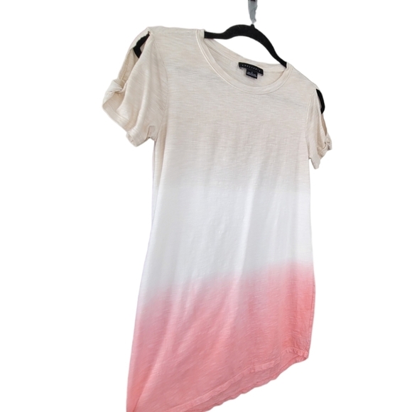 SANCTUARY So Twisted Tee Summer Casual Tunic Mini Dress Coral Ombre Sz S - Picture 8 of 10